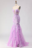 Strapless Yellow Mermaid Corset Lace Long Prom Dress with Sequins