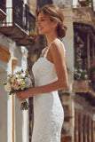 Lace Ivory Sheath Midi Engagement Dress with Slit