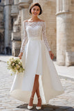 Off the Shoulder Ivory A Line Lace Engagement Dress