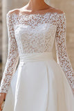 Off the Shoulder Ivory A Line Lace Engagement Dress