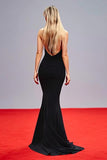 Black Mermaid Halter Long Gala Dress