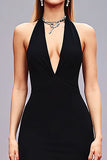 Black Mermaid Halter Long Gala Dress