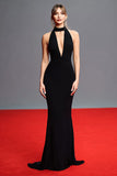High Neck Black Cut Out Mermaid Long Gala Dress