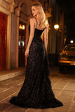 Sparkly Black Mermaid Prom Dress with Ruffles