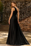 One Shoulder Black Mermaid Cut Out Long Prom Dress With Slit