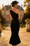 One Shoulder Mermaid Little Black Dress