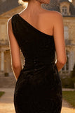 One Shoulder Mermaid Little Black Dress