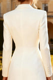 White Peaked Lapel Slim Fit Short Engagement Dress