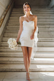 Strapless Bodycon White Short Engagement Dress