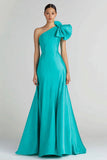 Jade One Shoulder Satin Mermaid Prom Dress