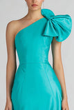 Jade One Shoulder Satin Mermaid Prom Dress