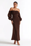 Off the Shoulder Bodycon Coffee Formal Dress