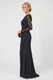 One Shoulder Black Mermaid Lace Long Mother of the Bride Dress