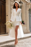 2 piece Ivory Long Sleeve Engagement Dress