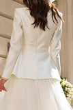 2 piece Ivory Long Sleeve Engagement Dress