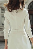 Long Sleeve Ivory Bodycon Short Engagement Dress