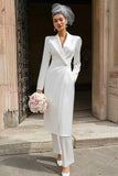 Ivory Peaked Lapel Single Buckle 2 Piece Engagement Suits
