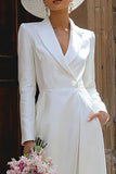 Peaked Lapel 2 Piece Ivory A Line Engagement Suits