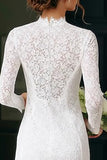 Lace Long Sleeve Ivory Bodycon Short Engagement Dress