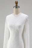 Lace Long Sleeve Ivory Bodycon Short Engagement Dress