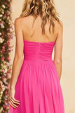 Fuchsia Halter A Line Cut Out Prom Dress