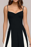 Simple Black and White A Line Formal Dress