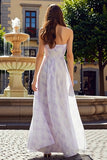 Simple Lilac Strapless Wedding Guest Dress