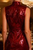 Sparkly Burgundy Bodycon Short Cocktail Dress
