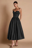 Simple Spaghetti Straps A Line Little Black Dress