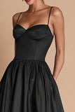Simple Spaghetti Straps A Line Little Black Dress