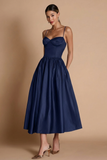 Simple Spaghetti Straps A Line Little Black Dress