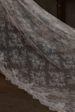 Elegant Ivory Lace Bridal Veil with Sweep Train