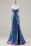 Mermaid Corset Navy Strapless Prom Dress