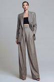 Peaked Lapel Grey 2 Piece Women Suits