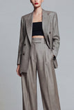 Peaked Lapel Grey 2 Piece Women Suits
