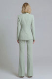 Shawl Lapel Green 2 Piece Classic Women Suits