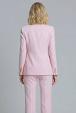 Pink 2 Piece Peaked Lapel Women Suits