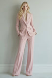 Peaked Lapel 2 Piece Pink Single Buckle Women Suits