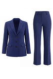 Kahki Peaked Lapel 2 Piece Single Breasted Women Suits