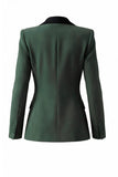 Dark Green Peaked Lapel 2 Piece Classic Women Suits