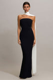 Black Strapless Mermaid Long Formal Dress