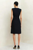 Simple Sheath Black Midi Work Dress