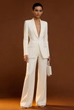 Shawl Lapel 2 Piece One Button Ivory Suit