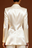 Shawl Lapel 2 Piece One Button Ivory Suit