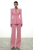 2 Piece Peak Lapel Single Breasted Pink Suit