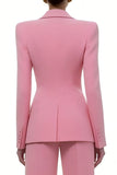 2 Piece Peak Lapel Single Breasted Pink Suit