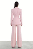 Light Pink 2 Piece Peak Lapel Women Suit