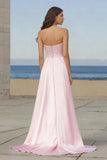 Light Pink Mermaid Strapless Long Prom Dress With Overlay