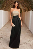 Strapless Black Sheath Long Formal Dress