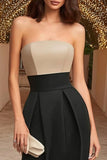 Strapless Black Sheath Long Formal Dress
